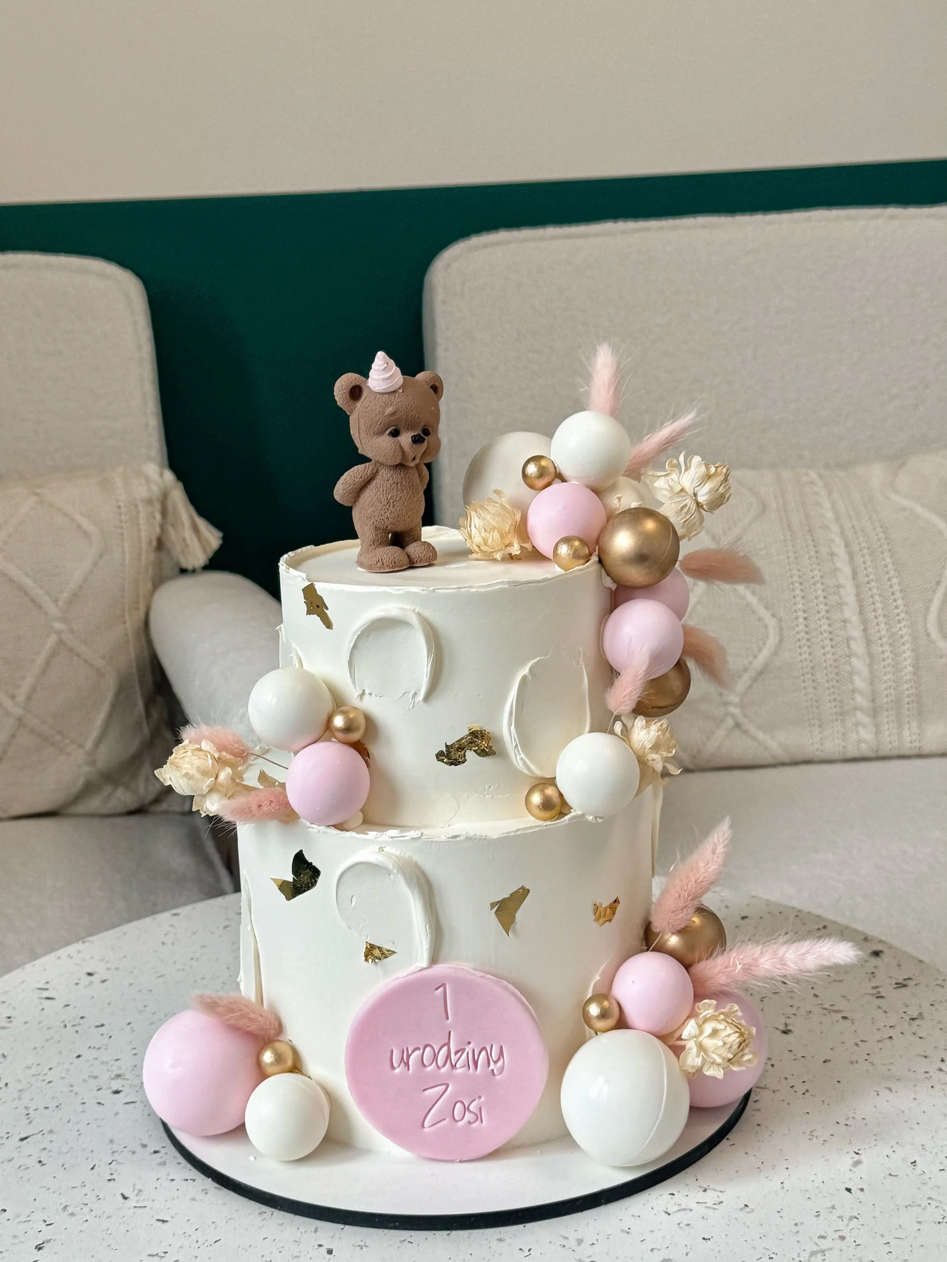 Tort piętrowy z misiem WAGA OD 3 KG