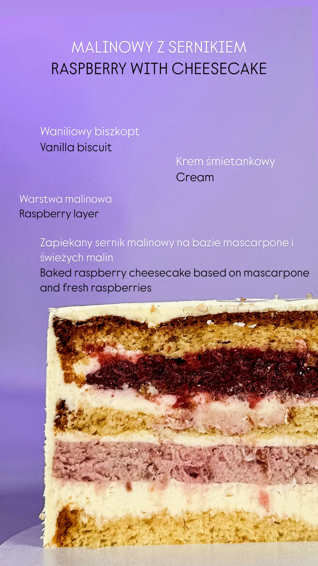 Raspberry with cheesecake