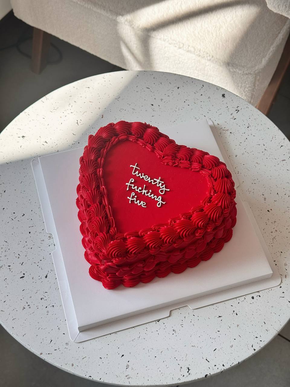 Heart cake in dark color